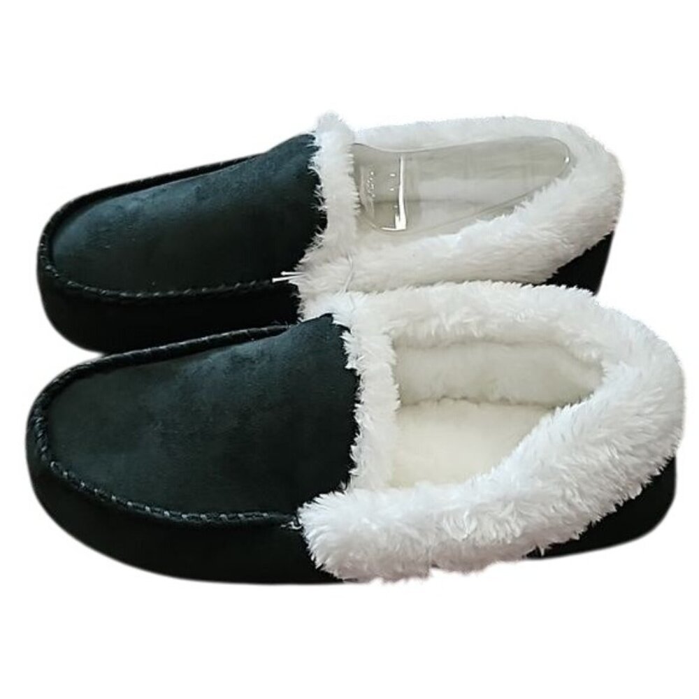 Sonoma Fuzzy Moccasin Slippers Size XXL 10-11 Women's Green House Shoes New - Picture 3 of 6